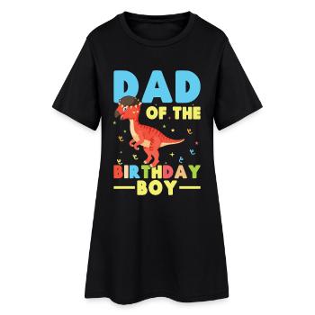 Pachycephalosaurus Papa Geburtstagskind - Frauen T-Shirt-Kleid - Schwarz - Vorne