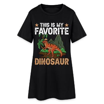  Pachycephalosaurus Dinosaur Plush Paleontology - Women’s T-Shirt Dress - black - Front