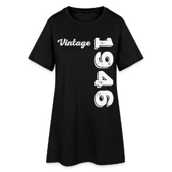 1946 Vintage Retro Geburtstagsgeschenk - Frauen T-Shirt-Kleid - Schwarz - Vorne