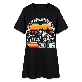 Cadeau d’anniversaire vintage né en 2006 - Robe T-shirt Femme - noir - Devant