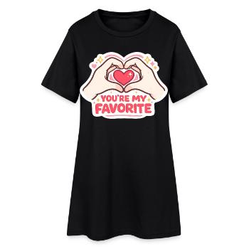 Youre My Favorite Valentine's Day Design Gift - Women’s T-Shirt Dress - black - Front