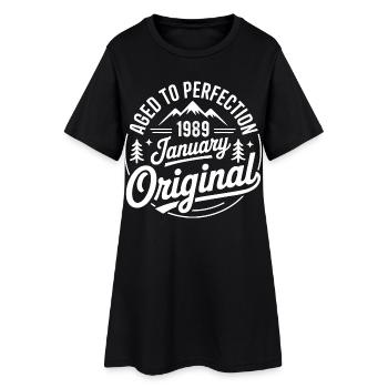 janvier 1989 – Édition outdoor aventure vintage  - Robe T-shirt Femme - noir - Devant