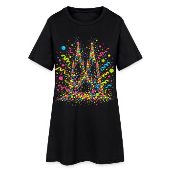Cathédrale carnavale de costumes de confettis Jeck de Cologne - Robe T-shirt Femme - noir - Devant