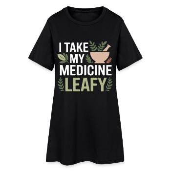 Herboriste Je prends ma médecine Leafy Professional - Robe T-shirt Femme - noir - Devant