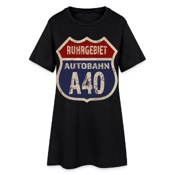 A40 - Région de la Ruhr - Robe T-shirt Femme - noir - Devant