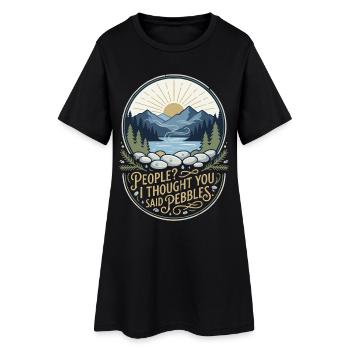 People I Thought You Said Pebbles Naturfan - Frauen T-Shirt-Kleid - Schwarz - Vorne