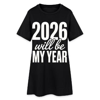 2026 will be my year Motivation für das Neujahr - Frauen T-Shirt-Kleid - Schwarz - Vorne