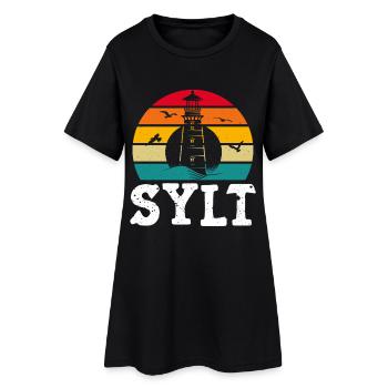 Vacances à la mer du Nord SYLT ÎLE DE LA MER DU NORD Fun - Robe T-shirt Femme - noir - Devant