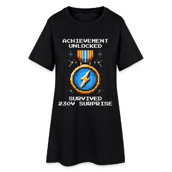 230V survived | Electrician Electrical Engineering - Women’s T-Shirt Dress - black - Front
