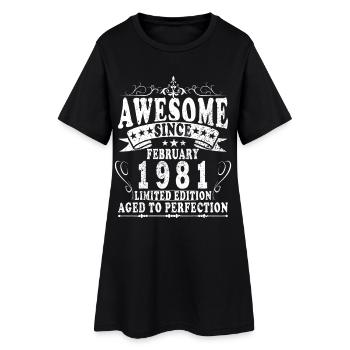45e anniversaire février 1981 Millésime Vintage - Robe T-shirt Femme - noir - Devant
