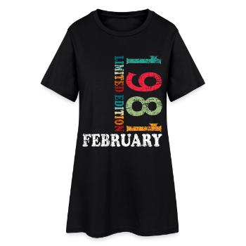 45th Birthday February 1981 Vintage Vintage - Women’s T-Shirt Dress - black - Front
