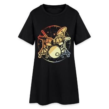 Style vintage de batterie - Robe T-shirt Femme - noir - Devant