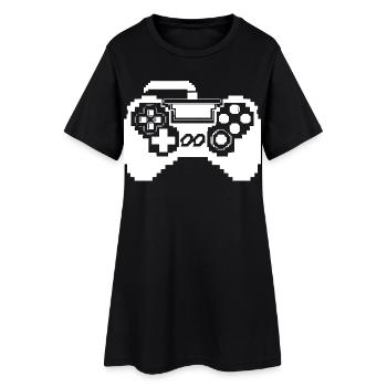 Graphismes pixels de manette de jeu - Robe T-shirt Femme - noir - Devant