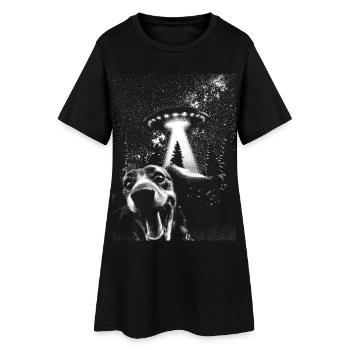 OVNI et Chien Chemise Fun Shirt - Robe T-shirt Femme - noir - Devant
