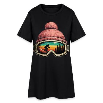 Après Ski Skier Ski Goggles Cadeau d’hiver - Robe T-shirt Femme - noir - Devant