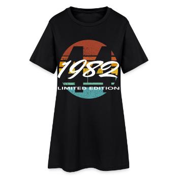 44e anniversaire 1982 cadeau pour hommes et femmes - Robe T-shirt Femme - noir - Devant