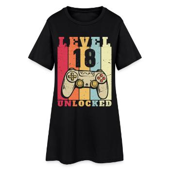 Level 18 Geburtstag 18 Jahre alt - Frauen T-Shirt-Kleid - Schwarz - Vorne