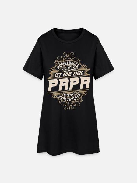 Modellbauer Papa - Frauen T-Shirt-Kleid - Schwarz