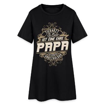 Tierarzt Papa - Frauen T-Shirt-Kleid - Schwarz - Vorne