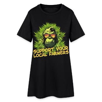 Support your local farmers - Women’s T-Shirt Dress - black - Front