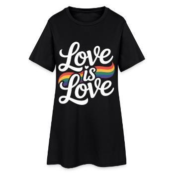 L’amour est l’amour Fierté LGBTQ arc-en-ciel - Robe T-shirt Femme - noir - Devant