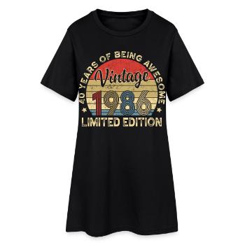 Vintage Vintage 1986 – 40e anniversaire - Robe T-shirt Femme - noir - Devant