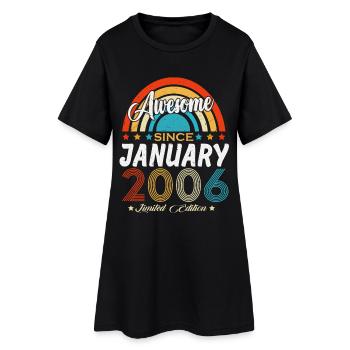 January 2006 Vintage Born Birthday Retro - Women’s T-Shirt Dress - black - Front