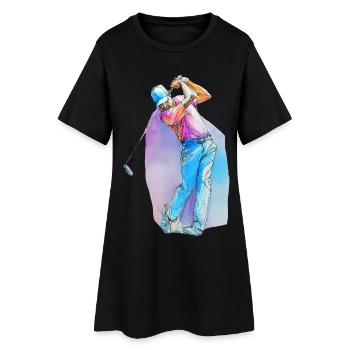 Joueur de golf sportif - Robe T-shirt Femme - noir - Devant