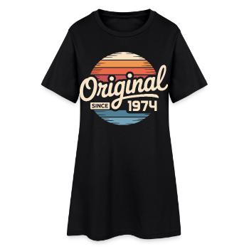 Cadeau d’anniversaire vintage 1974 Vintage 1974 - Robe T-shirt Femme - noir - Devant