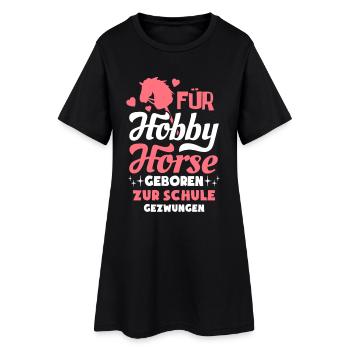 Né pour Hobby Horse, forcé d’aller à l’école - Robe T-shirt Femme - noir - Devant