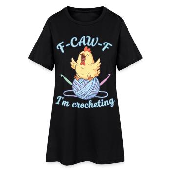 Drôle d’amoureuse du crochet F CAW F Je croquette - Robe T-shirt Femme - noir - Devant