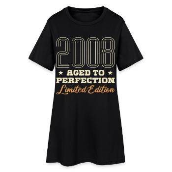 18 ans 18e Anniversaire 2008 Vintage Fille Garçon - Robe T-shirt Femme - noir - Devant