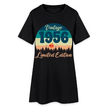 70e Anniversaire 70 ans 1956 Cadeau Vintage Rétro - Robe T-shirt Femme - noir - Devant