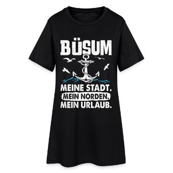 BÜSUM MA VILLE MON NORD MES VACANCES Drôle - Robe T-shirt Femme - noir - Devant