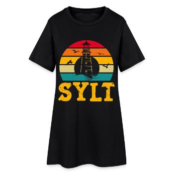 Vacances à la mer du Nord SYLT ÎLE DE LA MER DU NORD Fun - Robe T-shirt Femme - noir - Devant