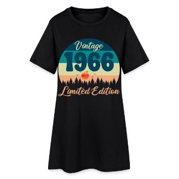 60e Anniversaire 60 ans 1966 Cadeau Vintage Rétro - Robe T-shirt Femme - noir - Devant