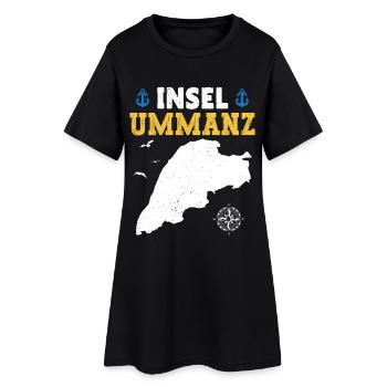 Ostsee Urlaub INSEL UMMANZ Lustiges - Frauen T-Shirt-Kleid - Schwarz - Vorne