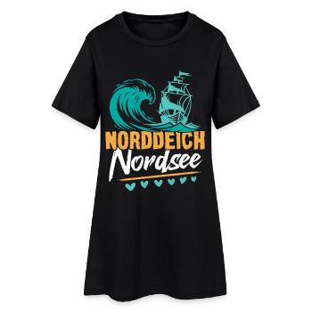 Vacances à la mer du Nord NORDDEICH OSTHOLSTEIN Fun - Robe T-shirt Femme - noir - Devant