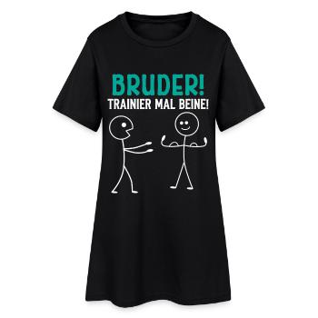 Stick Figure BROTHER TRAIN LEGS Drôle - Robe T-shirt Femme - noir - Devant