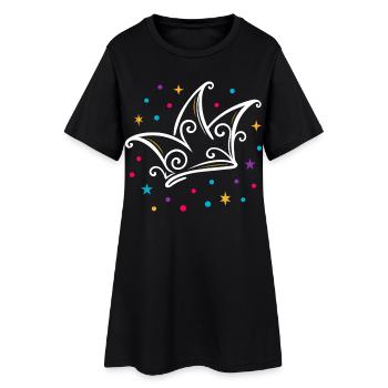 Casquette de fou de carnaval moderne avec étoiles et confettis - Robe T-shirt Femme - noir - Devant