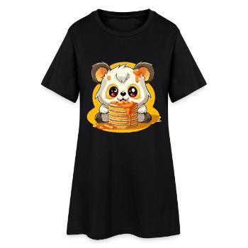 Caramel Panda Pancakes - Women’s T-Shirt Dress - black - Front