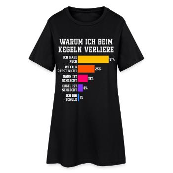 Pourquoi je perds au bowling Skittles - Robe T-shirt Femme - noir - Devant
