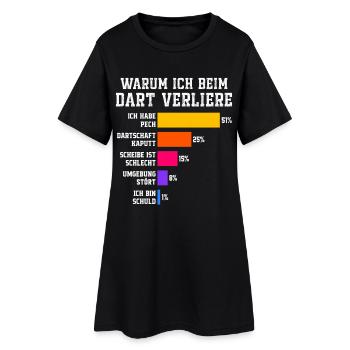 Pourquoi je perds aux fléchettes Aux fléchettes - Robe T-shirt Femme - noir - Devant