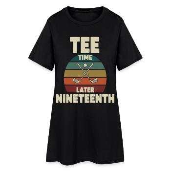 Heure de départ Plus tard dix-neuvième – Golf vintage - Robe T-shirt Femme - noir - Devant