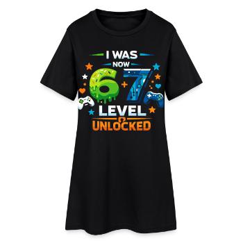 I was 6 Now Level 7 - 67 six seven - Frauen T-Shirt-Kleid - Schwarz - Vorne