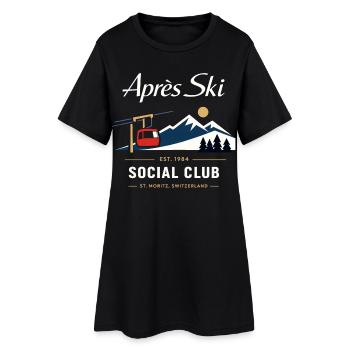 Après Ski Vintage Rétro Cadeau des années 90 - Robe T-shirt Femme - noir - Devant