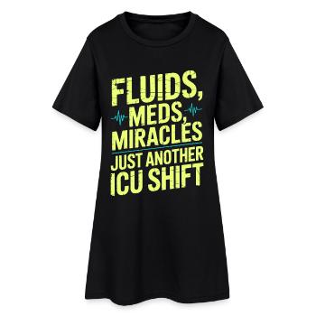 Soins intensifs Infirmière Fluides Médicaments Miracles Soins intensifs - Robe T-shirt Femme - noir - Devant