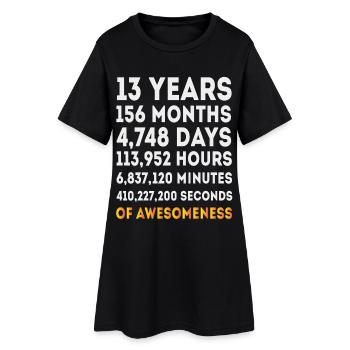 13-Jahres-Geburtstags-Countdown-Design für Jugendliche - Frauen T-Shirt-Kleid - Schwarz - Vorne