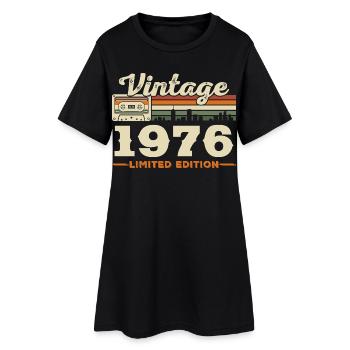 1976 Vintage Retro Geburtstagsgeschenk - Frauen T-Shirt-Kleid - Schwarz - Vorne