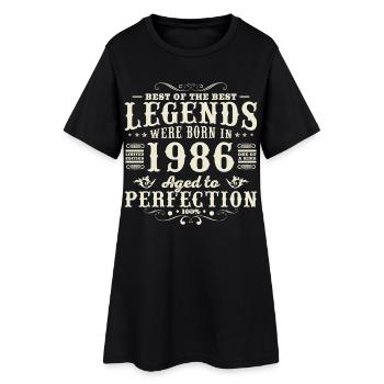 1986 Vintage Retro Geburtstagsgeschenk - Frauen T-Shirt-Kleid - Schwarz - Vorne